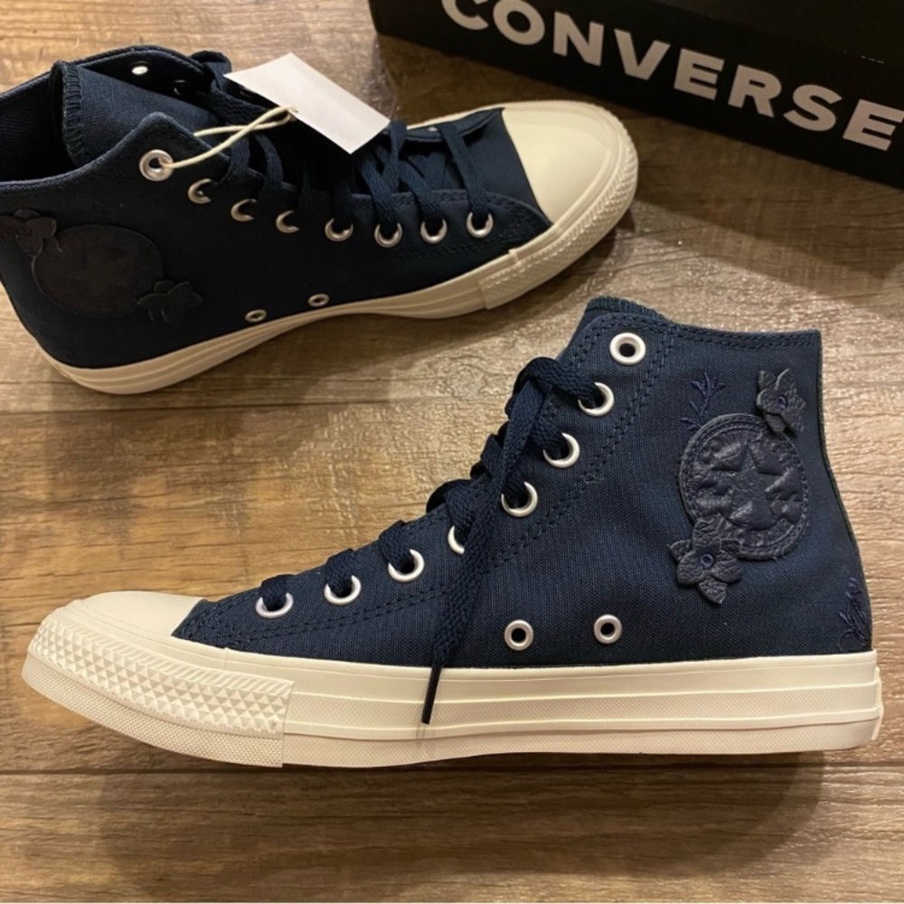 Converse Chuck Taylor All Star Into the Void Egret Navy Floral High Top Sneakers - Picture 7 of 12